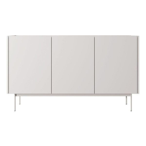 Nowoczesna Komoda Trzydrzwiowa do Salonu Laminowana Matowy Kszmir Metalowe Nogi COLOR
