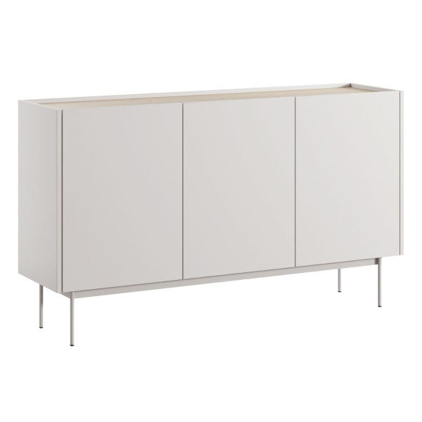 Nowoczesna Komoda Trzydrzwiowa do Salonu Laminowana Matowy Kszmir Metalowe Nogi COLOR