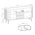 Kaszmirowa Komoda do Salonu Nowoczesna z Szufladami Metalowe Złote Nogi Matowy ZOVA