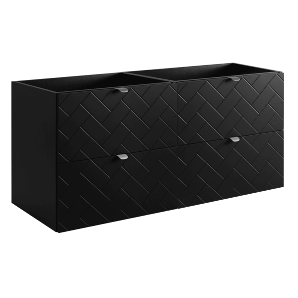 Szafka 120 cm pod Umywalkę Czarna TREND Front Lewy Srebrne Uchwyty