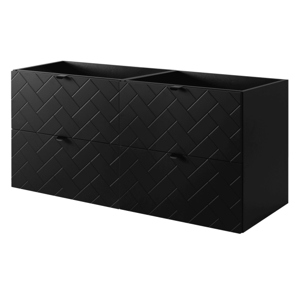 Szafka 120 cm pod Umywalkę Czarna TREND Front Prawy Czarne Uchwyty