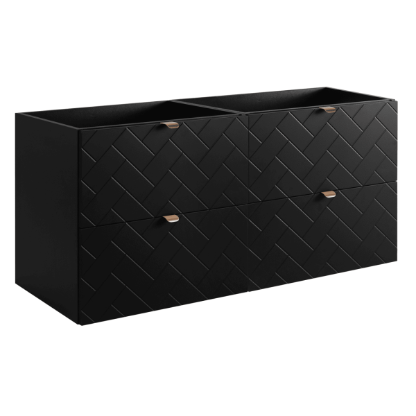 Szafka 120 cm pod Umywalkę Czarna TREND Front Lewy Złote Uchwyty