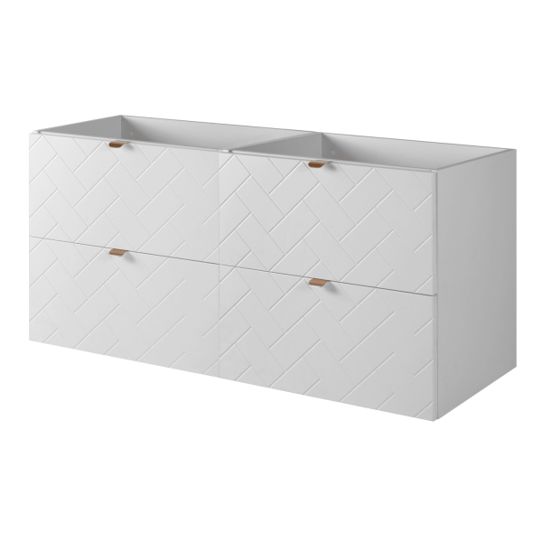 Szafka Łazienkowa 120 cm pod Umywalkę Biała TREND Front Prawy Złote Uchwyty