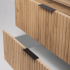 Szafka Łazienkowa pod Umywalkę z Blatem 80 cm Złoty Dąb FLOW Zbliżenie na Szuflady