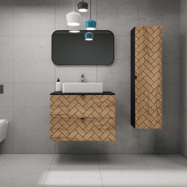 Szafka 60 cm pod Umywalkę Dębowa TREND Aranżacja w Łazience