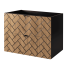 Szafka Łazienkowa 160 cm Wisząca z Blatem Dąb TREND Czarne Uchwyty