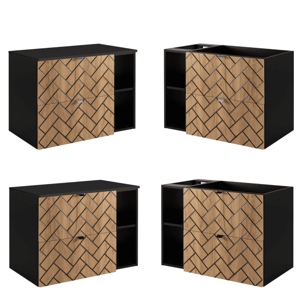 Szafka pod Umywalkę z Blatem i Bez Blatu 80 cm Dąb Craft TREND