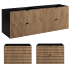 Szafka Łazienkowa Dąb 160 cm pod Umywalkę Czarna LOFT Miniatura