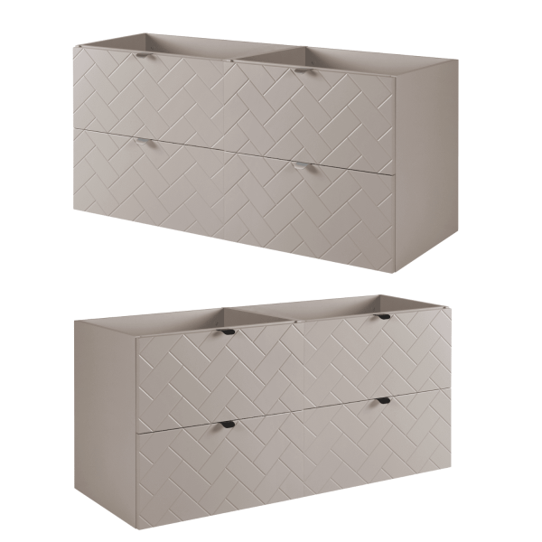 Szafka pod Umywalkę 120 cm Beżowa TREND Lewy i Prawy Front