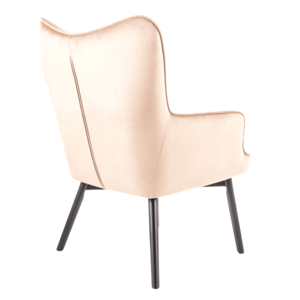 Fotel Pikowany Welurowy Wypoczynkowy Jednoosobowy Beżowy NASTIA