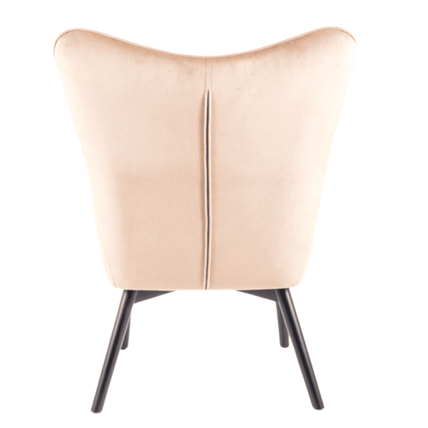 Fotel Pikowany Welurowy Wypoczynkowy Jednoosobowy Beżowy NASTIA