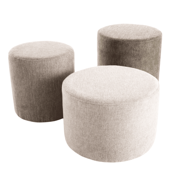 Siedzisko Pufa Okrągła do Siedzenia Beżowa do Salonu Przedpokoju Pokoju Loft AVANT