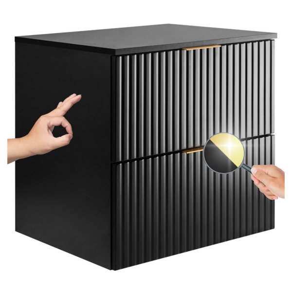 Szafka pod Umywalkę z Blatem 60 cm z Blatem Czarna FLOW