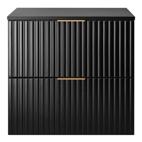 Szafka pod Umywalkę z Blatem 60 cm z Blatem Czarna FLOW Front
