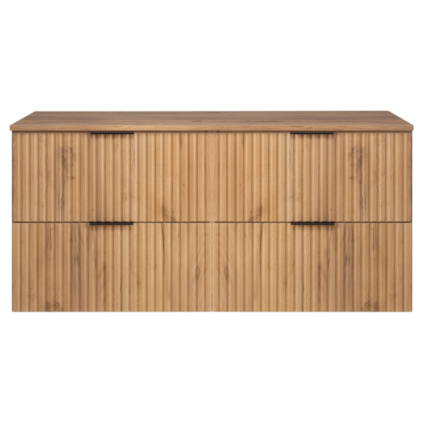 Szafka 120 cm Łazienkowa pod Umywalkę z Blatem Złoty Dąb FLOW Front