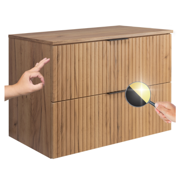 Szafka Łazienkowa pod Umywalkę z Blatem 80 cm Złoty Dąb FLOW