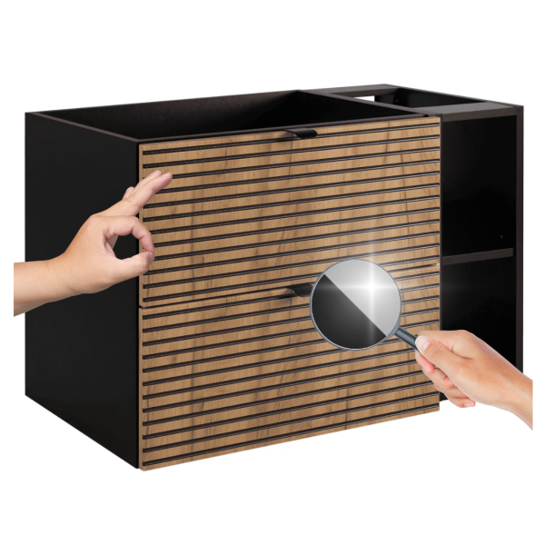 Szafka pod Umywalkę 80 cm z Regałem Dąb Czarna LOFT