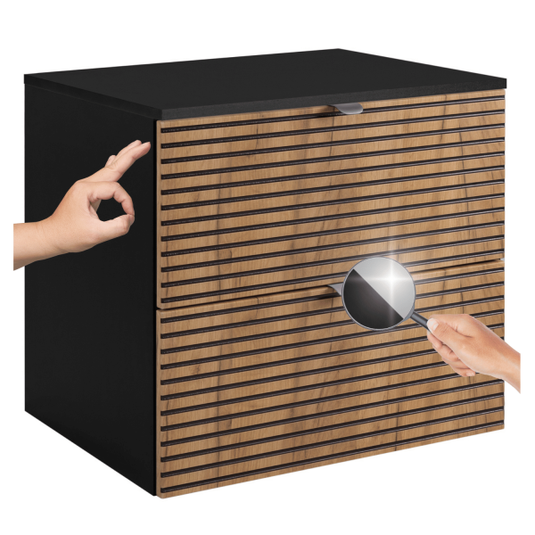 Szafka pod Umywalkę z Blatem 60 cm Wisząca Dąb Czarna LOFT