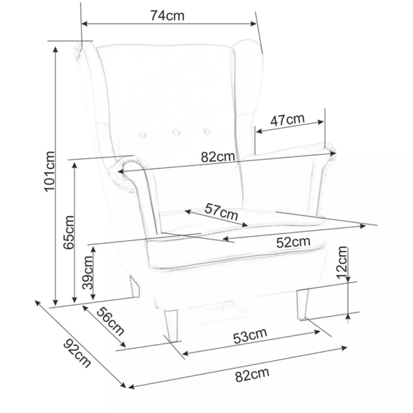 Fotel Pikowany Welurowy Wypoczynkowy Jednoosobowy Beżowy NASTIA