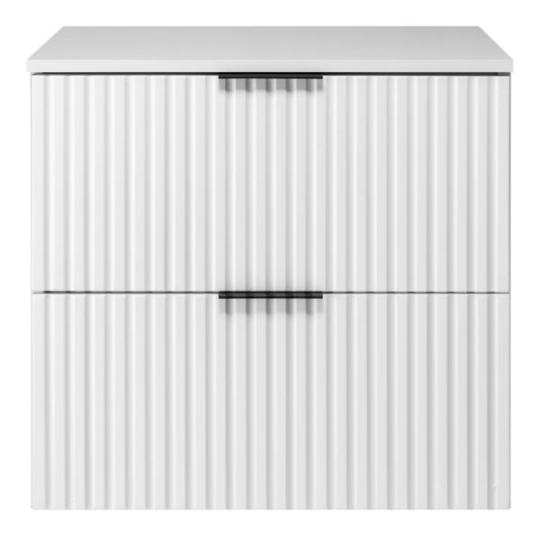 Szafka Łazienkowa 60 cm z Blatem Wisząca Nowoczesna Biała FLOW Front