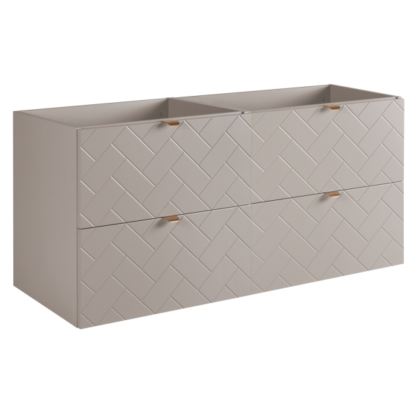 Szafka pod Umywalkę 120 cm Beżowa TREND Złote Uchwyty