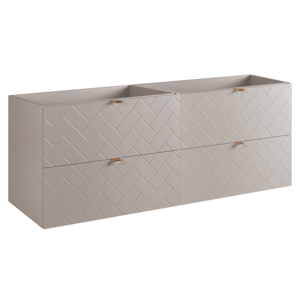 Szafka pod Umywalkę 160 cm Beżowa TREND Złote Uchwyty