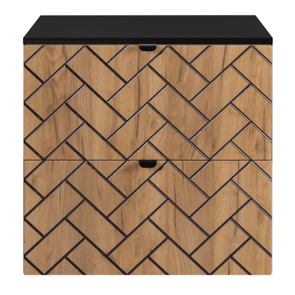 Szafka 60 cm pod Umywalkę Dąb Craft TREND Czarne Uchwyty Front