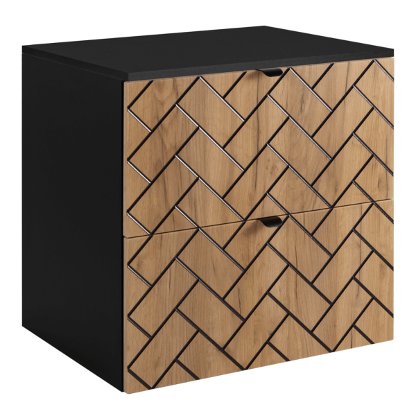 Szafka 60 cm pod Umywalkę Dąb Craft TREND Czarne Uchwyty