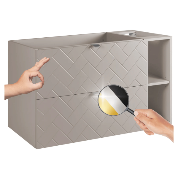 Szafka 100 cm z Regałem pod Umywalkę Beżowa TREND Miniatura