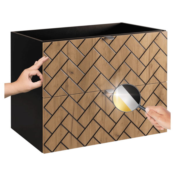 Wisząca Szafka Łazienkowa 80 cm Dąb TREND Wymienne Uchwyty Trzy Kolory