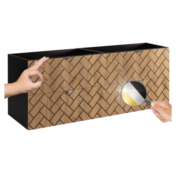 Szafka 160 cm pod Umywalkę Dąb TREND Wymienne Uchwyty Trzy Kolory