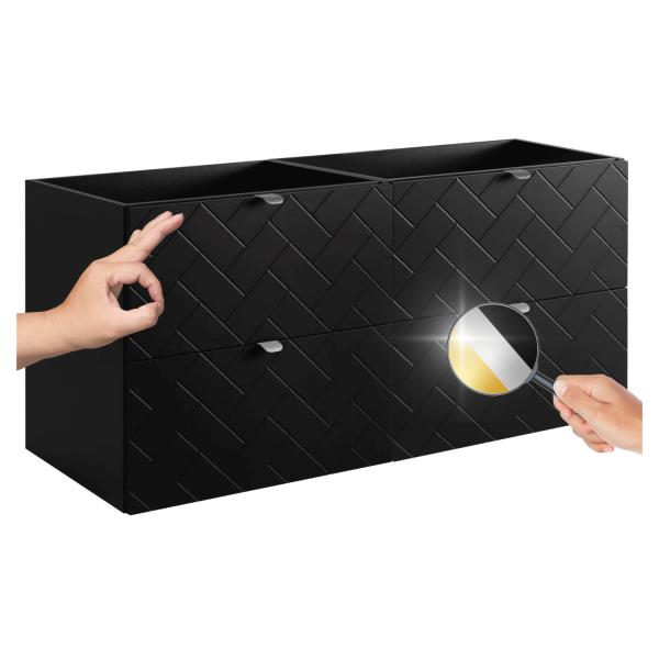 Szafka 120 cm pod Umywalkę Czarna TREND Wymienne Uchwyty Trzy Kolory