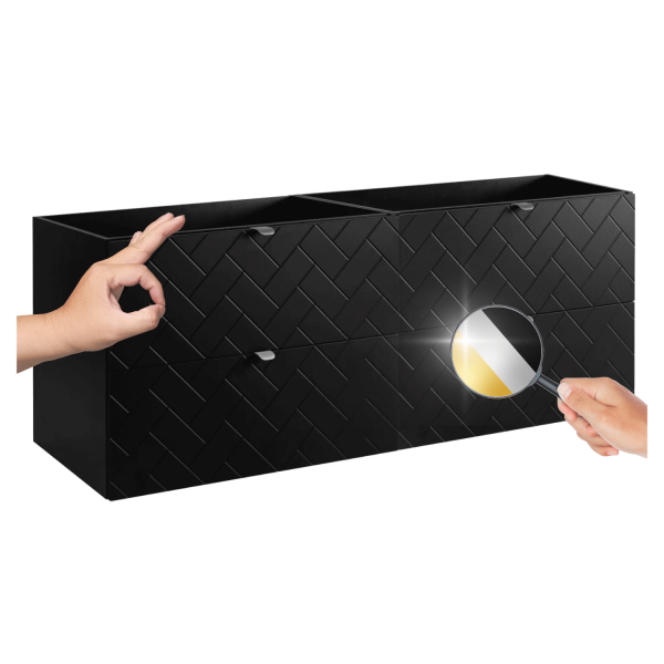 Szafka 160 cm pod Umywalkę Czarna TREND Wymienne Uchwyty Trzy Kolory Uchwytów