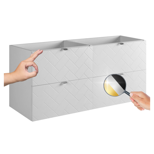 Szafka Łazienkowa 120 cm pod Umywalkę Biała TREND Trzy Kolory Uchwytów