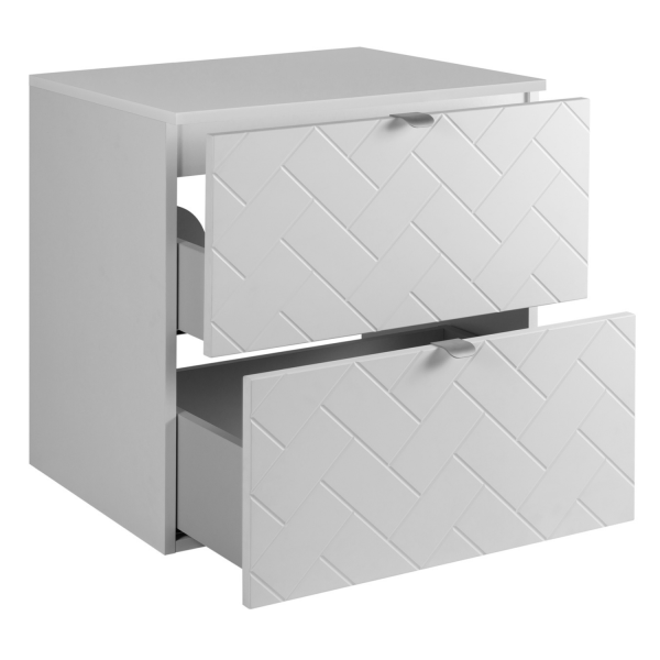 Szafka pod Umywalkę 60 cm z Blatem Biała TREND z Szufladami