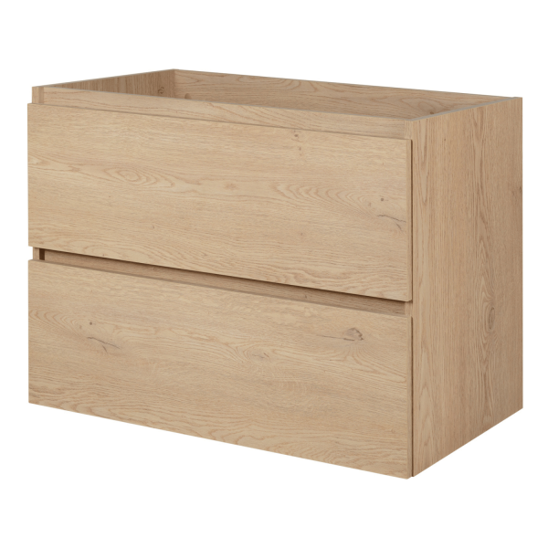 Szafka pod Umywalkę z Blatem 100 cm z Regałem Wisząca Nowoczesna Jasny Dąb do Łazienki SIMPLE Szafka 80 cm
