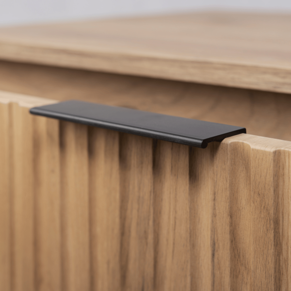 Szafka pod Umywalkę z Blatem 100 cm Wisząca Czarna Dąb FLOW Uchwyty