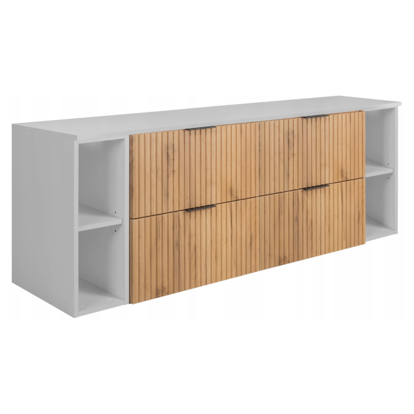 Szafka pod Umywalkę 160 cm Biała Dąb FLOW Prawy Front