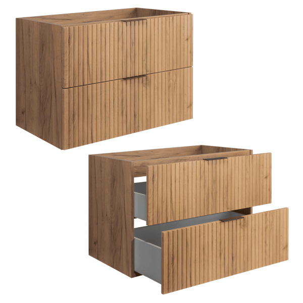 Szafka pod Umywalkę 120 cm Czarna Dąb FLOW Szafka 80 cm