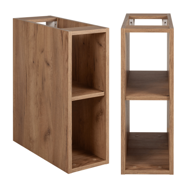 Szafka pod Umywalkę z Blatem 100 cm Wisząca Czarna Dąb FLOW Regał 20 cm