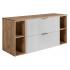 Szafka pod Umywalkę z Blatem 120 cm Biała Dąb FLOW Prawy Front