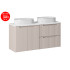 Zestaw Meblowy 120Cm Z Blatem I 2 Umywalkami Nablatowymi Beyond