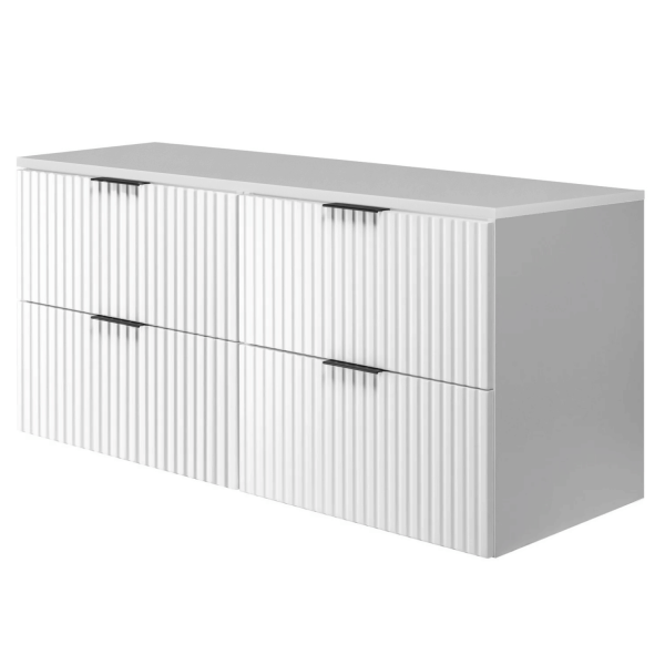Szafka Łazienkowa z Blatem 160 cm Biała FLOW Lewy Front