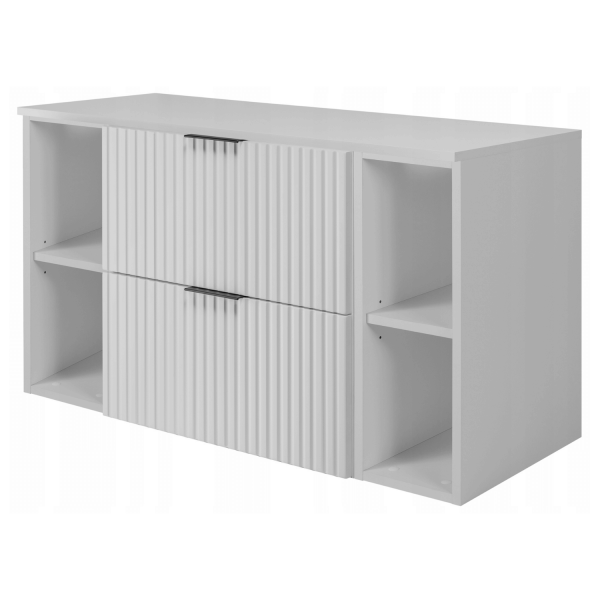Biała Szafka Łazienkowa 100 cm z Blatem FLOW Lewy Front
