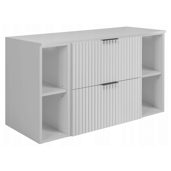 Biała Szafka Łazienkowa 100 cm z Blatem FLOW Prawy Front