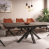 Stół do Salonu Jadalni Rozkładany Prostokątny Czarny Brązowy Ceramiczny Loft SUMBI