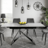 Stół Rozkładany do Salonu Jadalni Biały Marmur Ceramiczny Czarny Loft NISTI