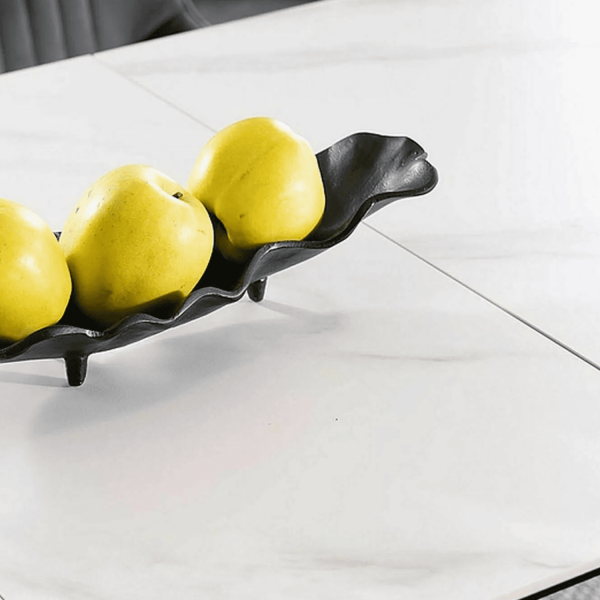Stół Rozkładany do Salonu Jadalni Biały Marmur Ceramiczny Czarny Loft NISTI