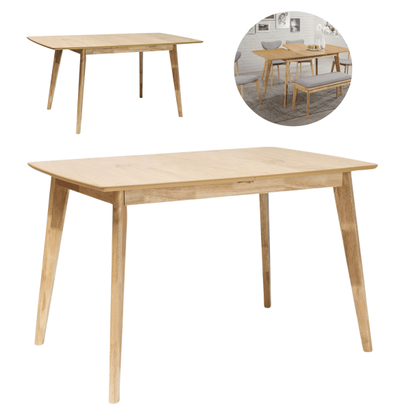 Dębowy Prostokątny Stół Rozkładany do Salonu do Jadalni Drewniany Loft ANDO
