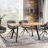Stół do Salonu do Jadalni Rozkładany Loft Dąb Artisan Czarny Metalowy KRICK